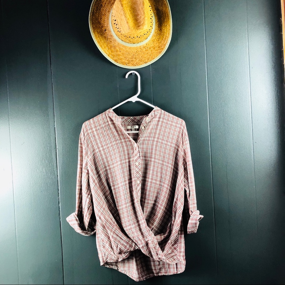 Madewell Draped Wrap Front Popover Top SZ M